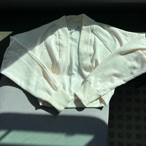 Athleta Off-White Open-Front Cozy Shrug Cardigan